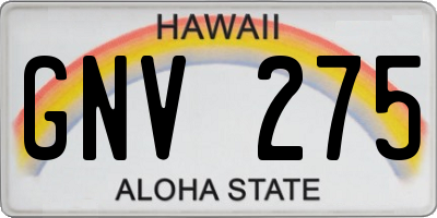 HI license plate GNV275