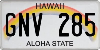 HI license plate GNV285