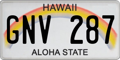 HI license plate GNV287