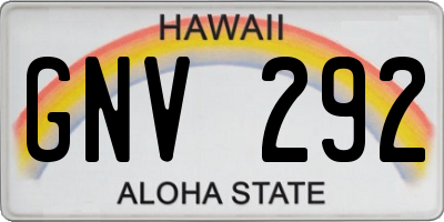 HI license plate GNV292