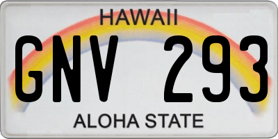 HI license plate GNV293