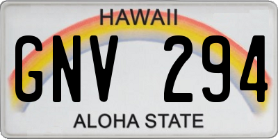 HI license plate GNV294