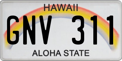 HI license plate GNV311