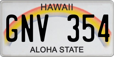 HI license plate GNV354