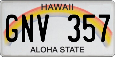 HI license plate GNV357