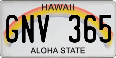 HI license plate GNV365
