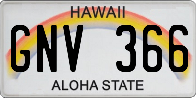 HI license plate GNV366
