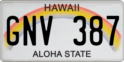 HI license plate GNV387