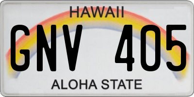 HI license plate GNV405
