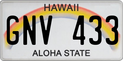 HI license plate GNV433
