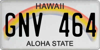 HI license plate GNV464