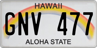HI license plate GNV477