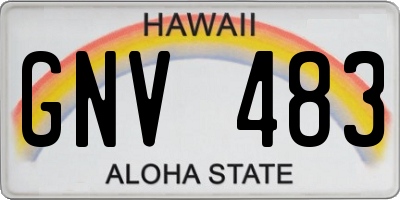 HI license plate GNV483