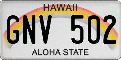 HI license plate GNV502