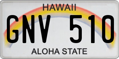 HI license plate GNV510