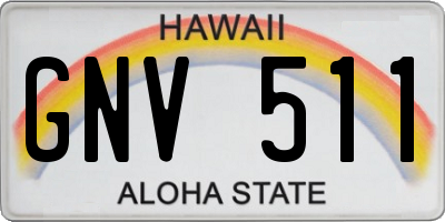 HI license plate GNV511
