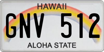 HI license plate GNV512