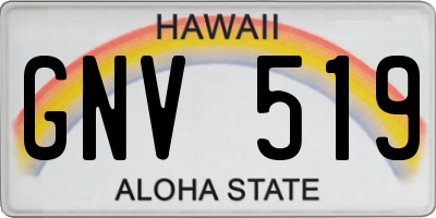 HI license plate GNV519