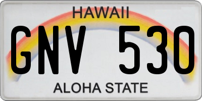 HI license plate GNV530