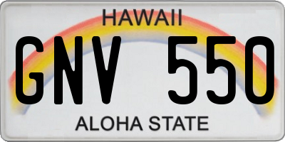 HI license plate GNV550