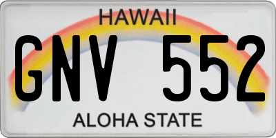 HI license plate GNV552