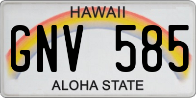HI license plate GNV585