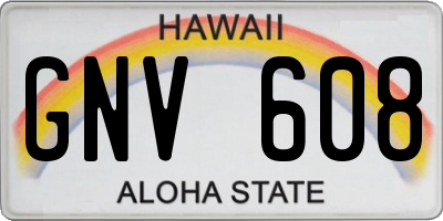 HI license plate GNV608