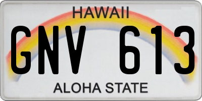 HI license plate GNV613