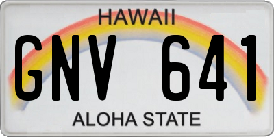 HI license plate GNV641