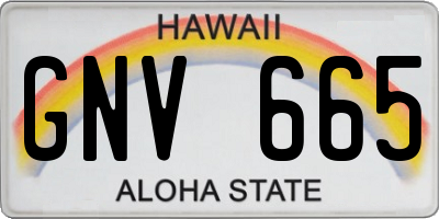 HI license plate GNV665