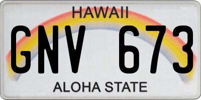 HI license plate GNV673