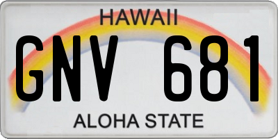 HI license plate GNV681