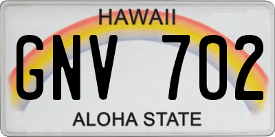HI license plate GNV702