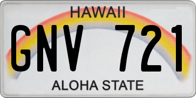 HI license plate GNV721