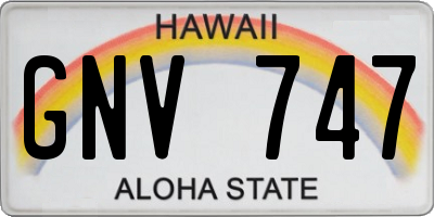 HI license plate GNV747