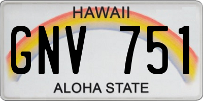 HI license plate GNV751