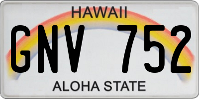 HI license plate GNV752