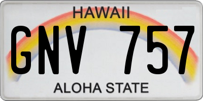 HI license plate GNV757