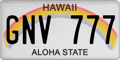 HI license plate GNV777