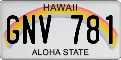 HI license plate GNV781
