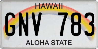 HI license plate GNV783