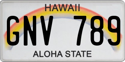 HI license plate GNV789