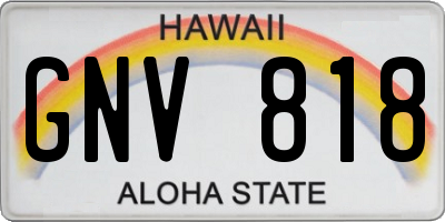 HI license plate GNV818