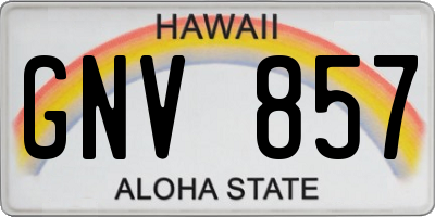 HI license plate GNV857