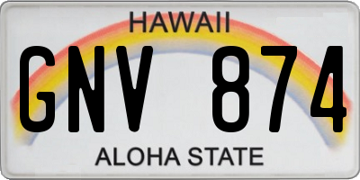 HI license plate GNV874