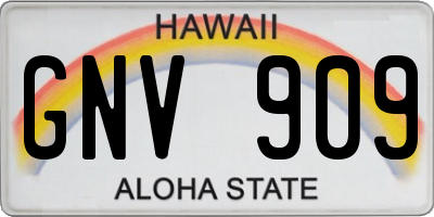 HI license plate GNV909