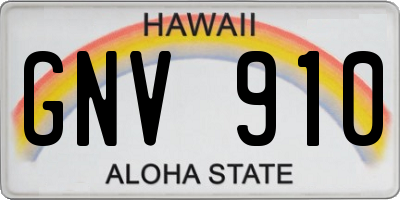 HI license plate GNV910