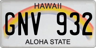 HI license plate GNV932