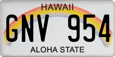 HI license plate GNV954