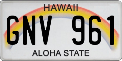 HI license plate GNV961
